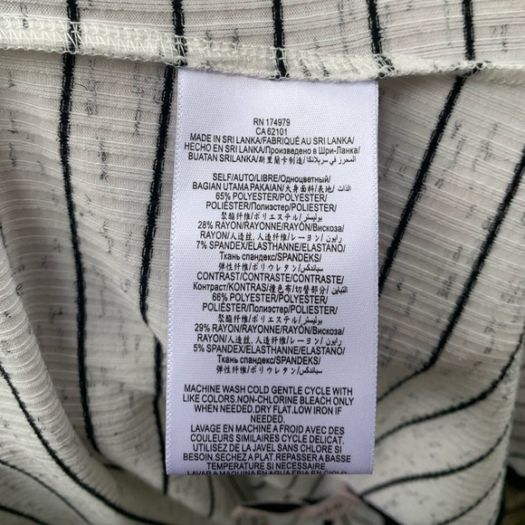 BCBGeneration Striped Ribbed Open Back Crop Top - Picture 6 of 6